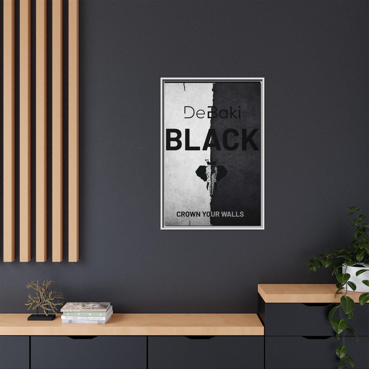 Copy of Modern Framed Art Print, Minimalistic Wall Decor, Black and White Canvas, Home Office Styling, Inspirational Art