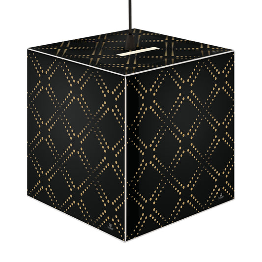 Black Gold Cube Lamp