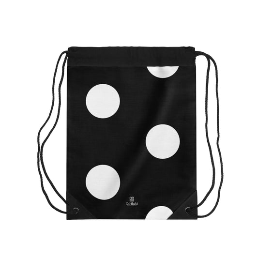 White Polka Dot Drawstring Bag