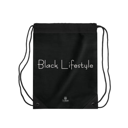 Black Lifestyle Drawstring Bag