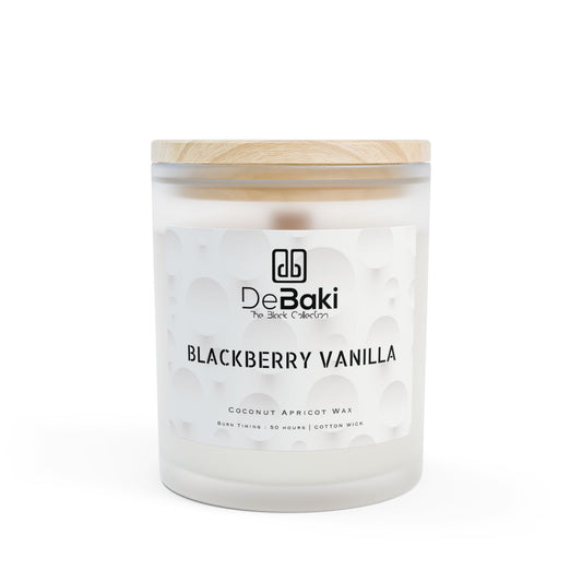 Blackberry Vanilla Frosted Glass Candle - 11oz
