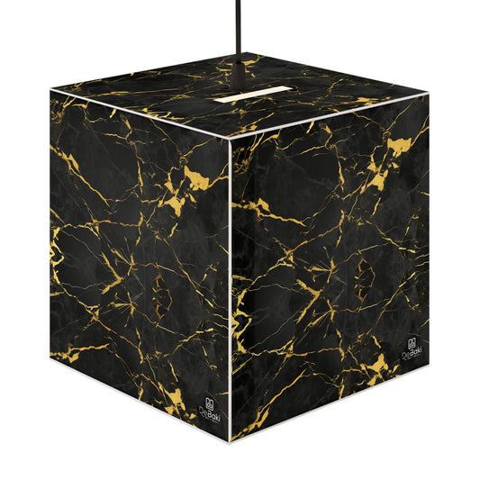 Black Gold Cube Lamp