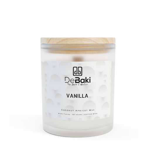 Vanilla Scented Frosted Glass Candle - 11oz