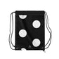 White Polka Dot Drawstring Bag