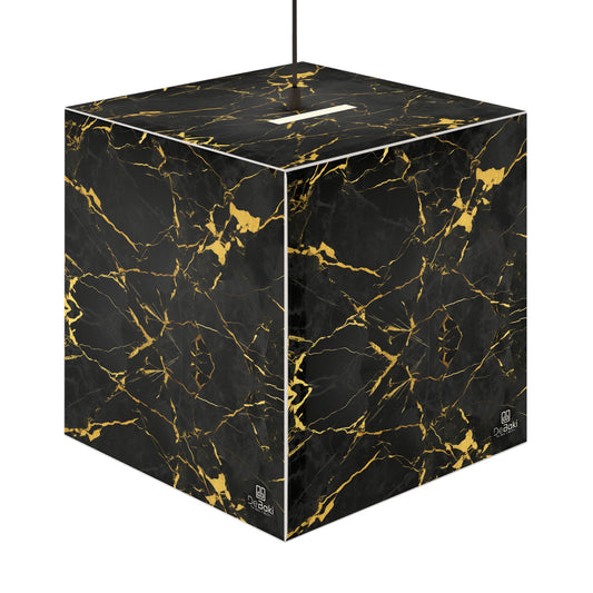 Black Gold Cube Lamp