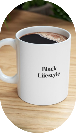 Black Lifestyle Ceramic Mug, (11oz, 15oz)